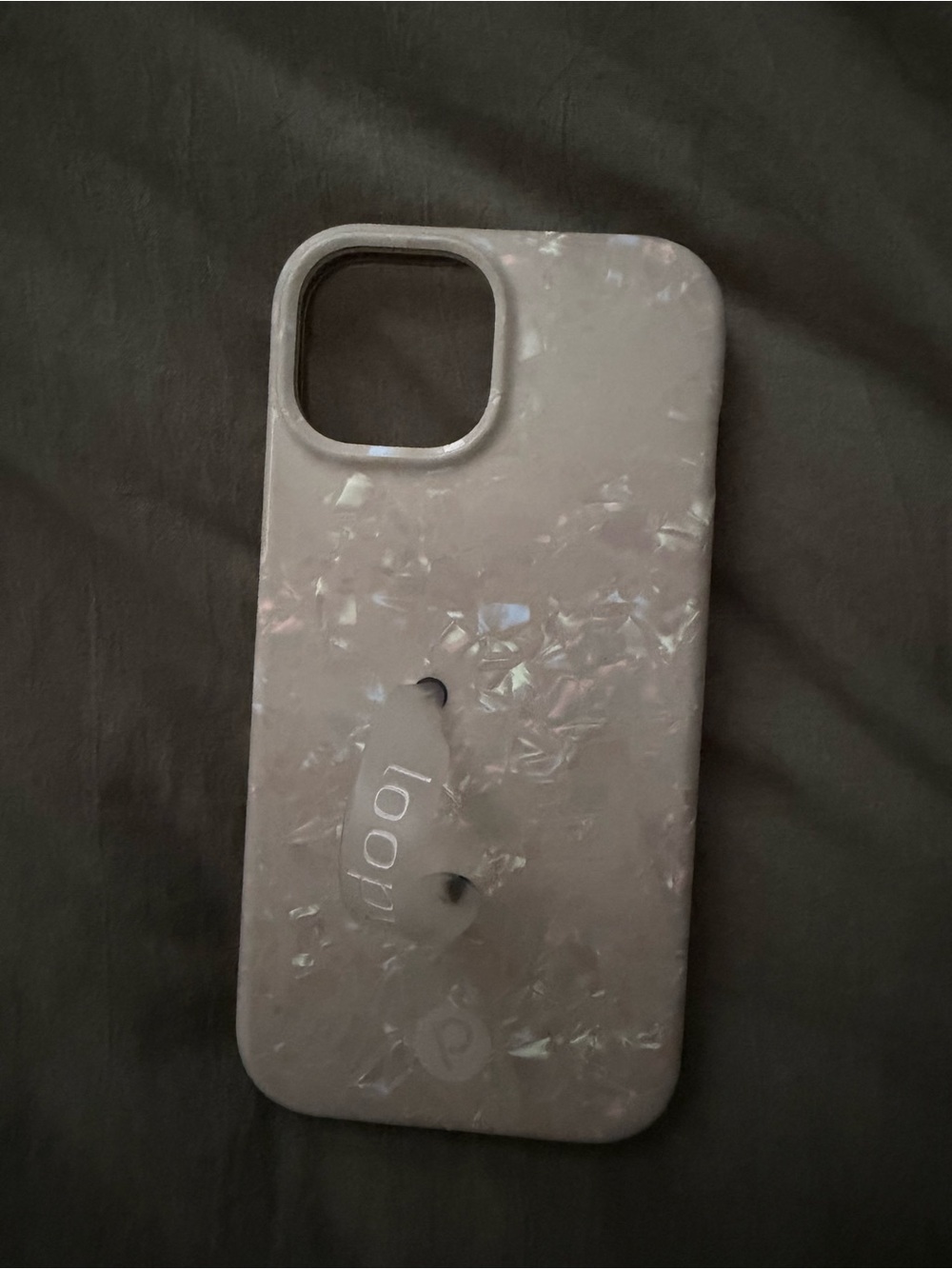 Loopy Case Gray Iridescent iPhone Case with Built-In Loop Grip